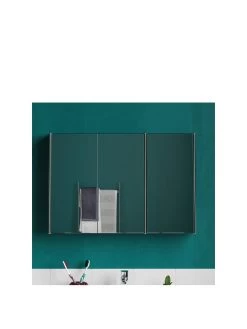 Bath Vida Tiano Stainless Steel Mirrored Triple Cabinet -Home Comprehensive RVJ6H SQ3 0000000035 SILVER SLa