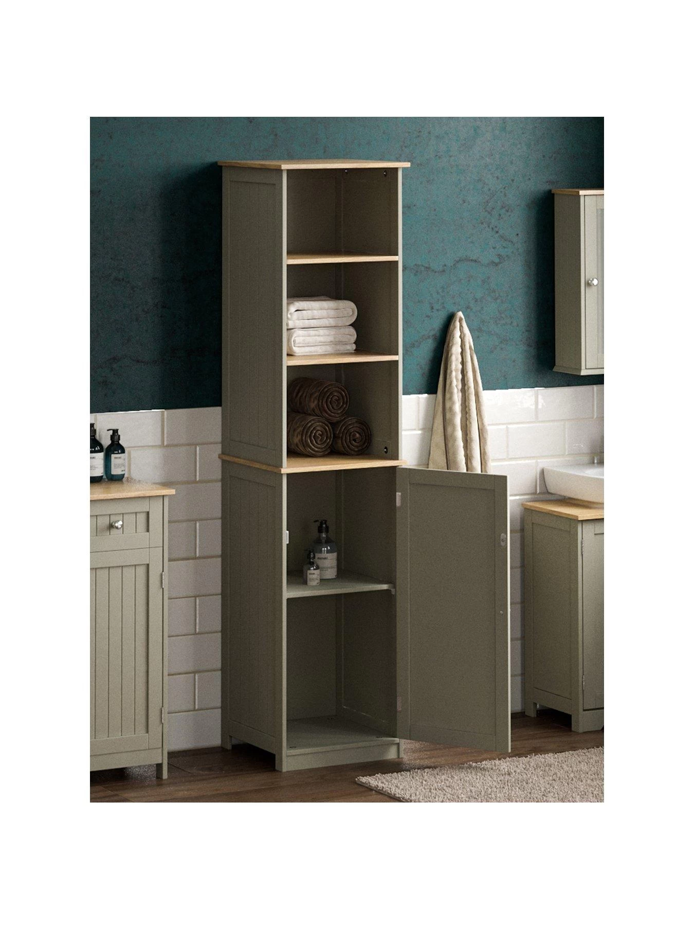 Bath Vida Priano 1 Door, 2 Shelf Tall Cabinet 5 Bath Vida Priano 1 Door, 2 Shelf Tall Cabinet - Image 3