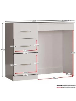 Vida Designs Riano Dressing Table - White -Home Comprehensive RVJ7M SQ7 0000000013 WHITE DGy