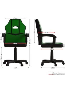 Vida Designs Comet Racing Gaming Chair -Home Comprehensive RVJ9H SQ5 0000000763 BLACK GREEN SLd3
