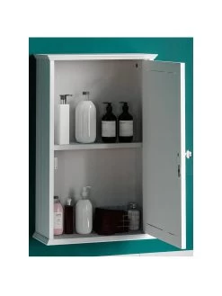 Bath Vida Priano 1 Door Mirrored Wall Cabinet -Home Comprehensive RVJAT SQ3 0000000013 WHITE SLa