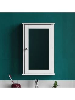 Bath Vida Priano 1 Door Mirrored Wall Cabinet -Home Comprehensive RVJAT SQ4 0000000013 WHITE SLd