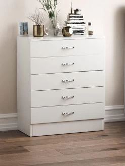 Vida Designs Hulio 5 Drawer Compact Chest - White