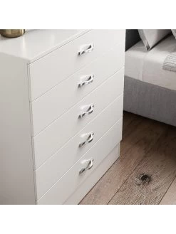 Vida Designs Hulio 5 Drawer Compact Chest - White 12 Vida Designs Hulio 5 Drawer Compact Chest - White -Home Comprehensive RVKEE SQ5 0000000013 WHITE SLd1