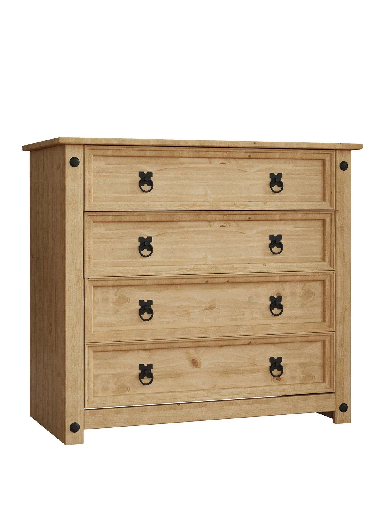 Vida Designs Corona Solid Pine Rustic 4 Drawer Chest 4 Vida Designs Corona Solid Pine Rustic 4 Drawer Chest - Image 2