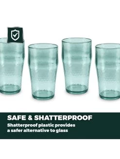 Tower Fresco Set Of 4 Acrylic Beer Glasses 9 Tower Fresco Set Of 4 Acrylic Beer Glasses -Home Comprehensive RWED3 SQ3 0000000020 BLUE SLd1