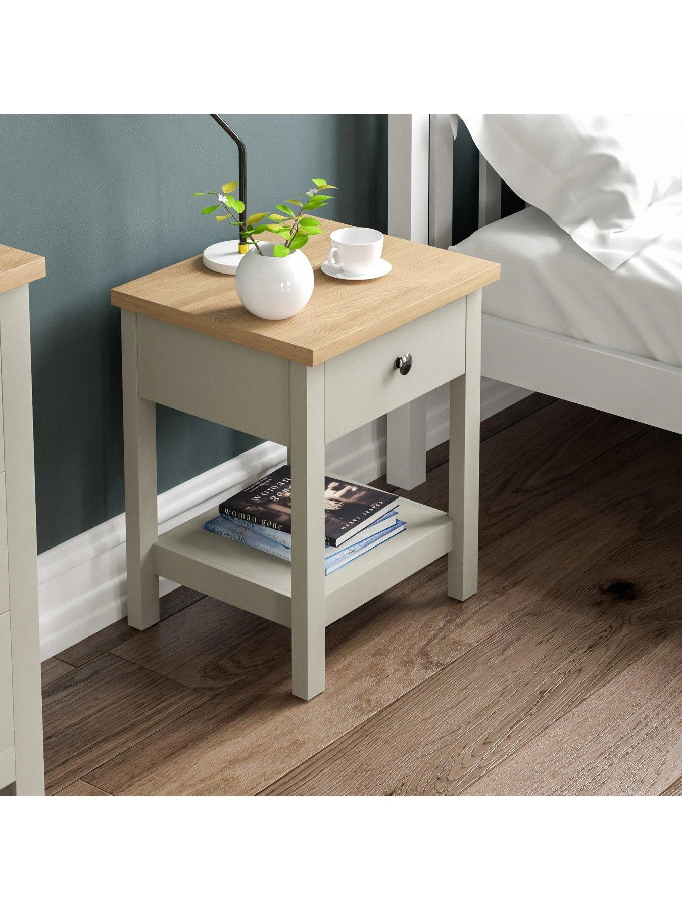 Vida Designs Arlington 1 Drawer Side Table - Grey 6 Vida Designs Arlington 1 Drawer Side Table - Grey - Image 4