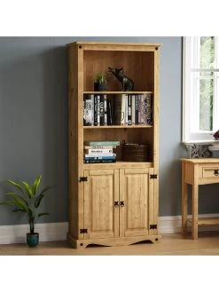 Vida Designs Corona Solid Pine 2 Door Bookcase