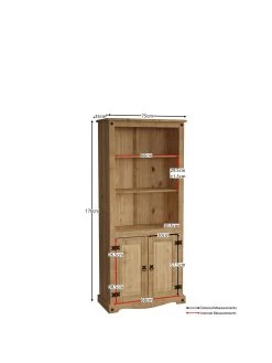 Vida Designs Corona Solid Pine 2 Door Bookcase 10 Vida Designs Corona Solid Pine 2 Door Bookcase -Home Comprehensive RWQ6A SQ3 0000000006 OAK SLa