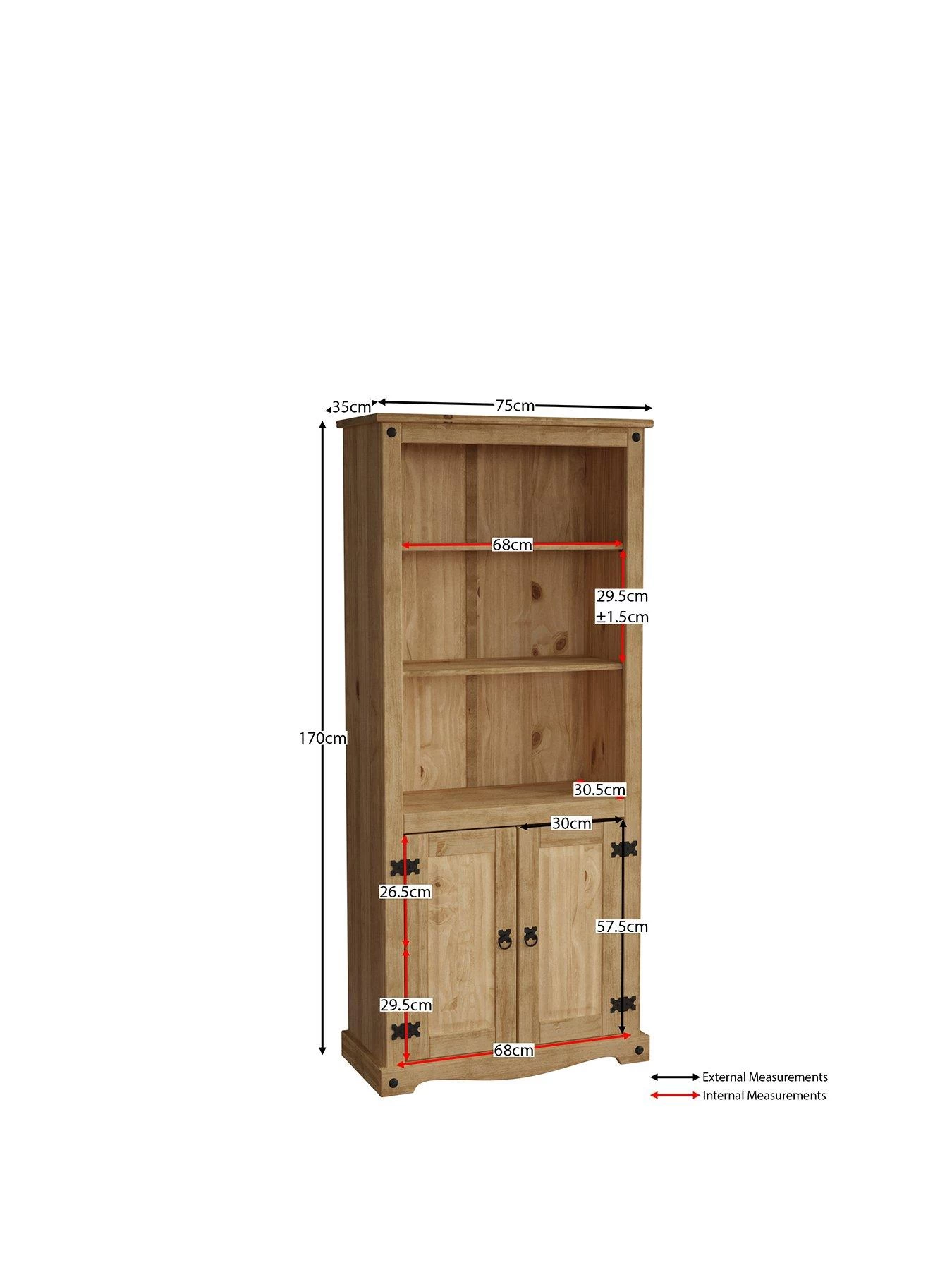 Vida Designs Corona Solid Pine 2 Door Bookcase 5 Vida Designs Corona Solid Pine 2 Door Bookcase - Image 3