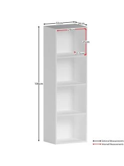 Vida Designs Oxford 4 Tier Cube Bookcase 13 Vida Designs Oxford 4 Tier Cube Bookcase -Home Comprehensive T3LQD SQ7 0000000013 WHITE DGy