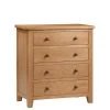 Julian Bowen Marlborough Ready Assembled 4 Drawer Chest  -Home Comprehensive TDXAA SQ1 0000000006 OAK SLf
