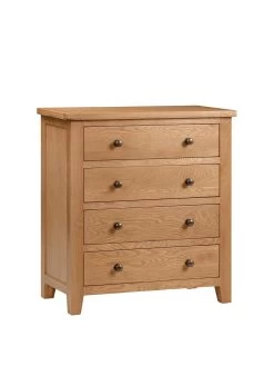 Julian Bowen Marlborough Ready Assembled 4 Drawer Chest 