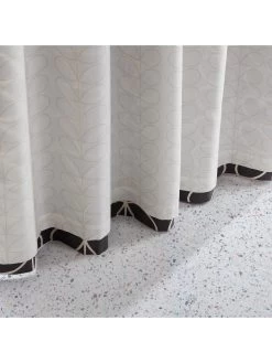 Orla Kiely Linear Stem Lined Eyelet Curtains - Charcoal -Home Comprehensive TEUNH SQ3 0000000071 CHARCOAL SLd1