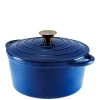 Tower Barbary & Oak 24 Cm Cast Iron Round Casserole - Blue