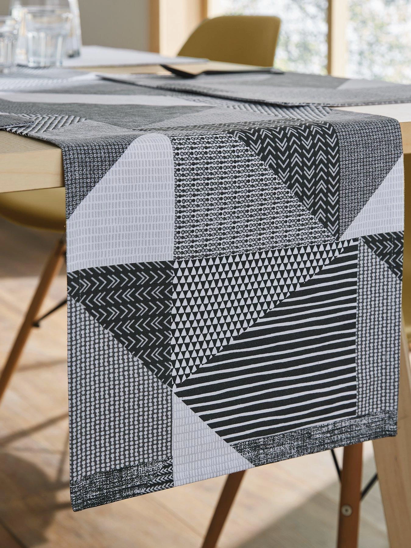 Catherine Lansfield Larrson Geo Grey Runner 4 Catherine Lansfield Larrson Geo Grey Runner - Image 2