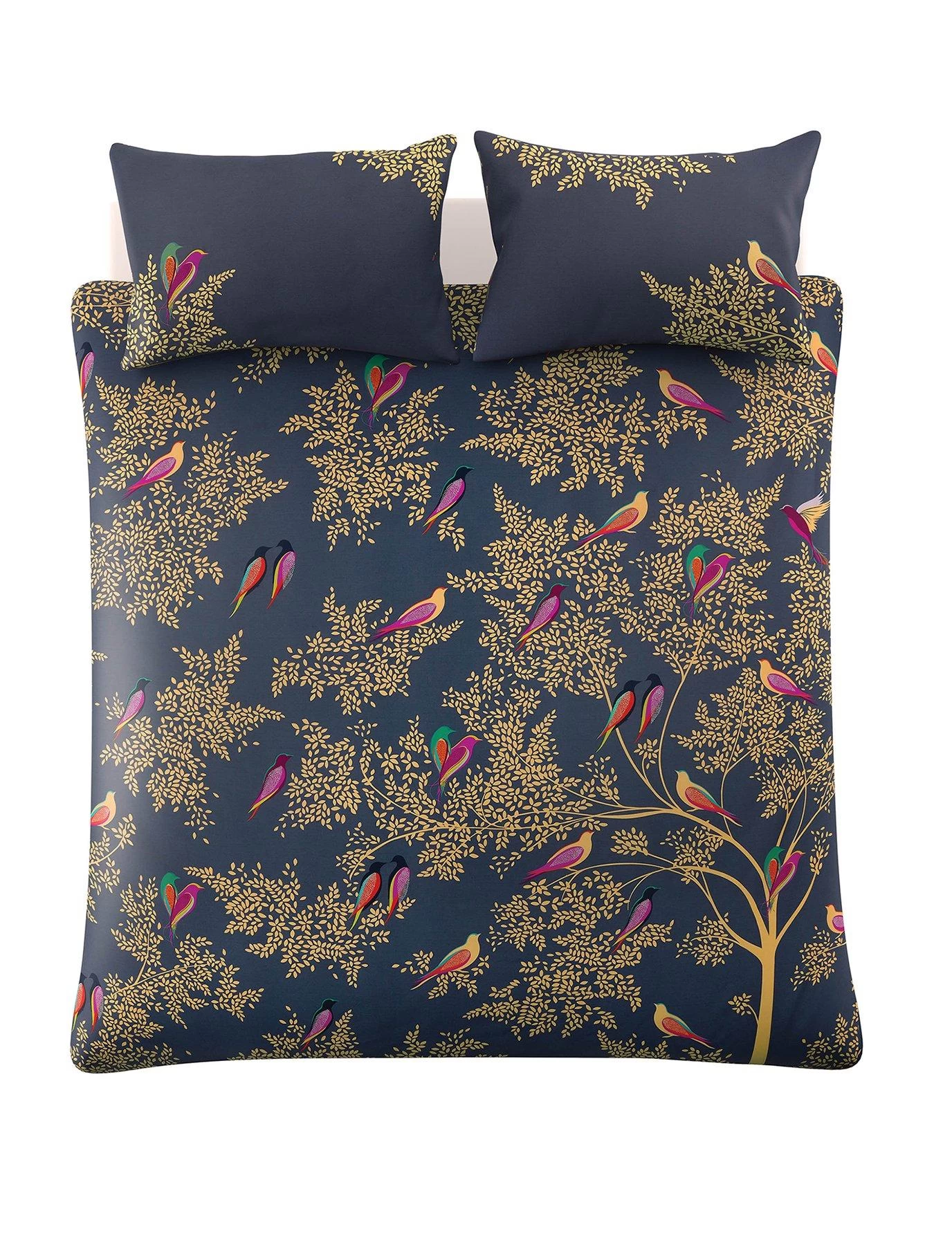 Sara Miller Smokey Birds Duvet Cover Set - Multi 4 Sara Miller Smokey Birds Duvet Cover Set - Multi - Image 2