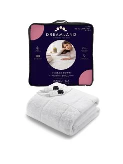 Dreamland Intelliheat+ Scandi Full Bed Size Dual Control Electric Heated Underblanket - White