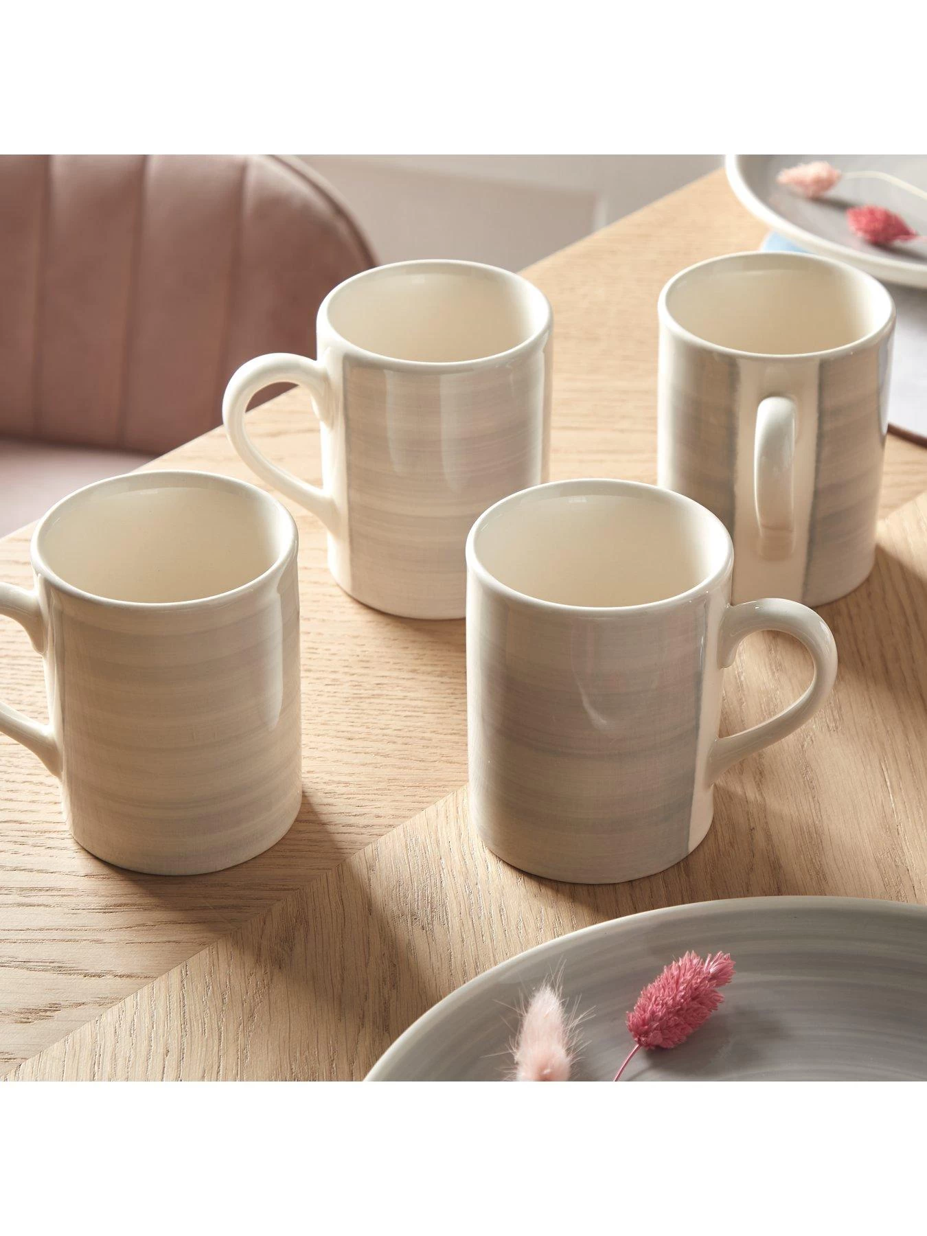 Very Home Harmony Spinwash 4 Piece Mug Set - Grey 4 Very Home Harmony Spinwash 4 Piece Mug Set - Grey - Image 2