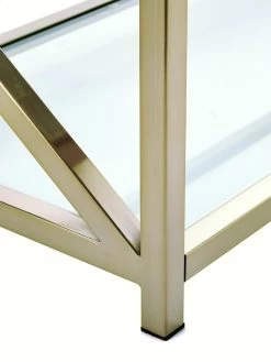 Very Home Christie Glass Top Coffee Table - Brass -Home Comprehensive TQDDU SQ3 0000000651 BRASS SLd