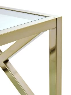 Very Home Christie Glass Top Coffee Table - Brass -Home Comprehensive TQDDU SQ4 0000000651 BRASS SLd1