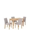 Very Home Primo 120 Cm Dining Table + 4 Fabric Chairs -Home Comprehensive TU3HD SQ1 0000000311 GREY OAK SLf