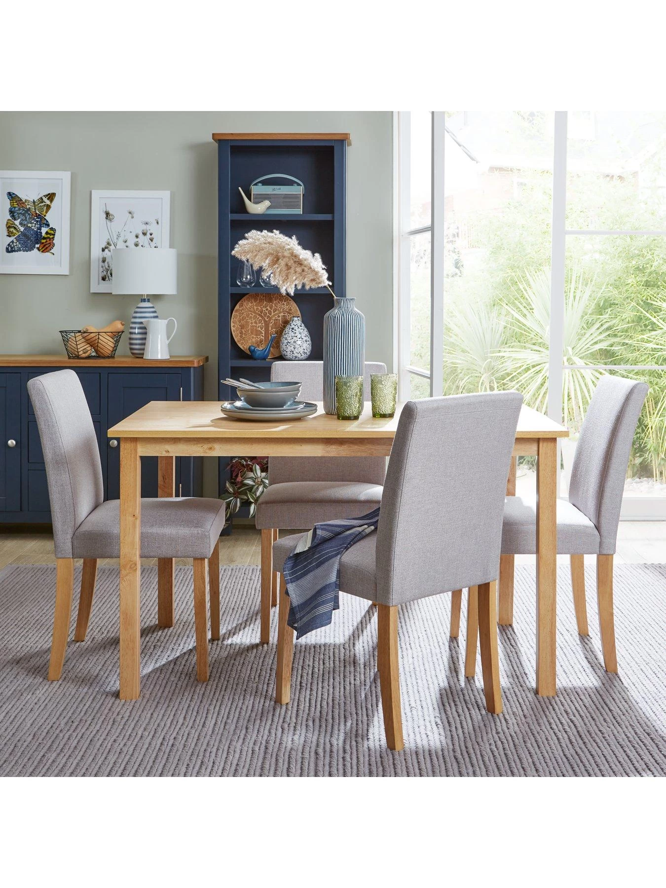 Very Home Primo 120 Cm Dining Table + 4 Fabric Chairs 4 Very Home Primo 120 Cm Dining Table + 4 Fabric Chairs - Image 2