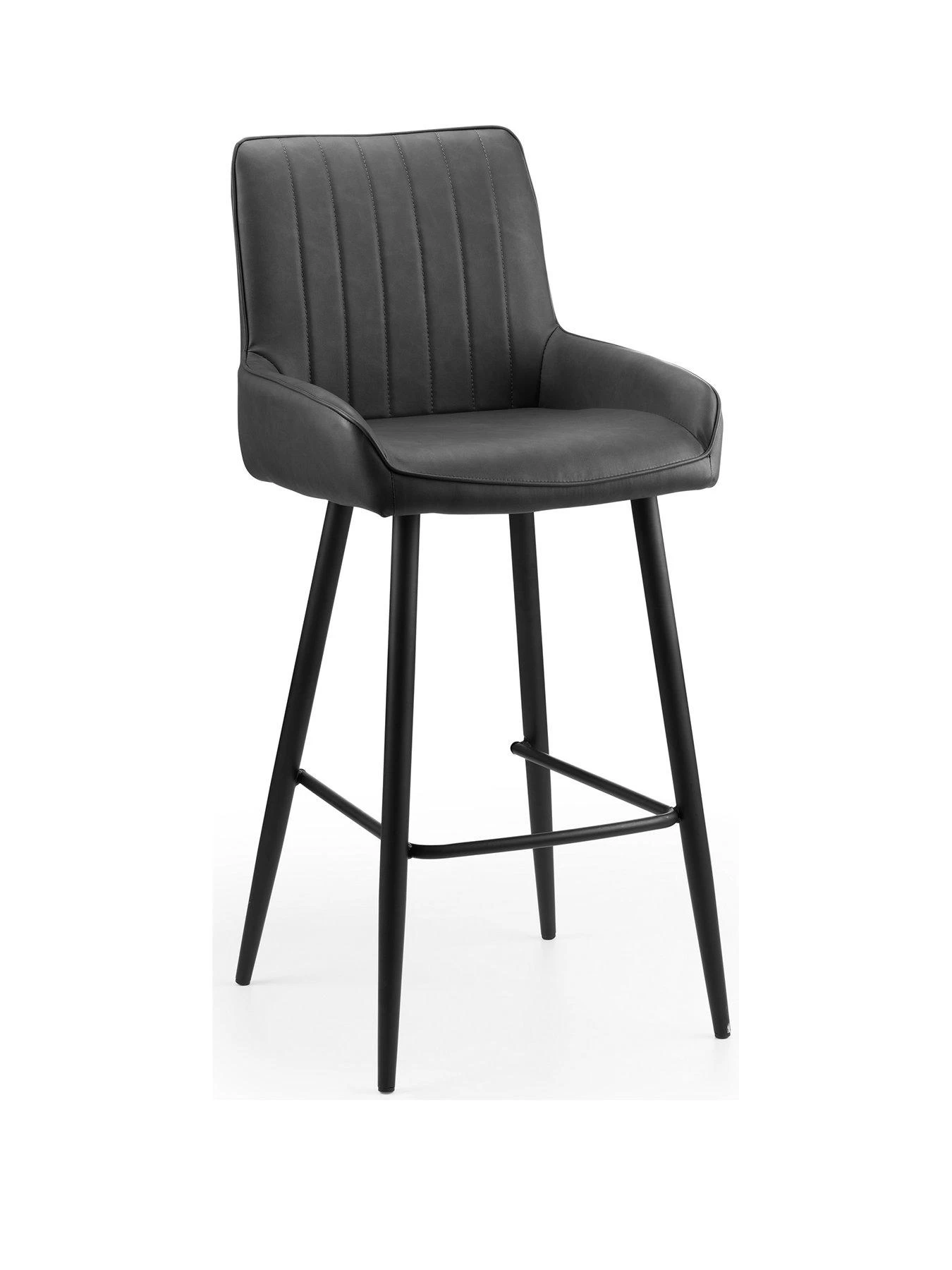 Julian Bowen Soho Faux Leather Barstool - Black 4 Julian Bowen Soho Faux Leather Barstool - Black - Image 2