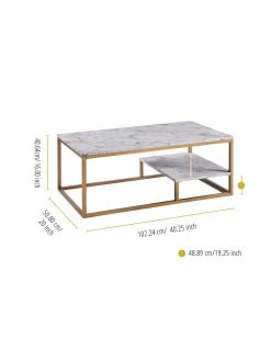 Teamson Home Marmo Coffee Table -Home Comprehensive TY4YC SQ7 0000000013 WHITE DGy