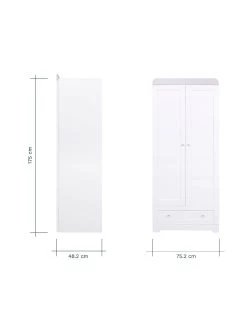 Tutti Bambini Rio Wardrobe - White/Dove Grey -Home Comprehensive U3D9Q SQ7 0000000361 WHITE GREY DGy