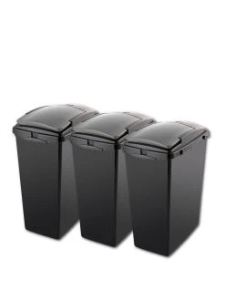 Addis Set Of 3 Recycling Kitchen Utility Waste Separation Bin System