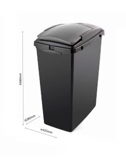 Addis Set Of 3 Recycling Kitchen Utility Waste Separation Bin System -Home Comprehensive U3QAT SQ6 0000000004 BLACK SLd4