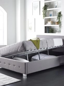 Aspire Linen Side Opening Ottoman Bed 12 Aspire Linen Side Opening Ottoman Bed -Home Comprehensive U4A7X SQ4 0000016413 GREY LINEN SLd1
