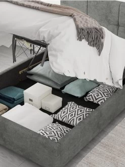 Aspire Cain Ottoman Storage Bed Frame 14 Aspire Cain Ottoman Storage Bed Frame -Home Comprehensive U4AAT SQ6 0000000850 GRANITE SLd3