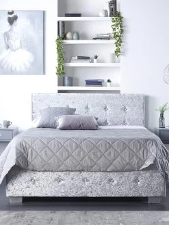 Aspire Crushed Velvet Side Opening Ottoman Storage Bed Bed -Home Comprehensive U4ACR SQ3 0000016414 STEEL CRUSHED VELVET SLd