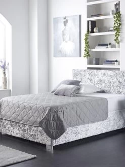 Aspire Crushed Velvet Side Opening Ottoman Storage Bed Bed -Home Comprehensive U4ACR SQ7 0000016414 STEEL CRUSHED VELVET DGy