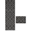 Aztec Black Diamond Runner & Doormat Set -Home Comprehensive U9KTU SQ1 0000000004 BLACK SLf