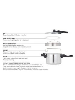 Tower 6l Hi Dome Aluminium Pressure Cooker 10 Tower 6l Hi Dome Aluminium Pressure Cooker -Home Comprehensive UCHWC SQ4 0000000139 CHROME SLd2