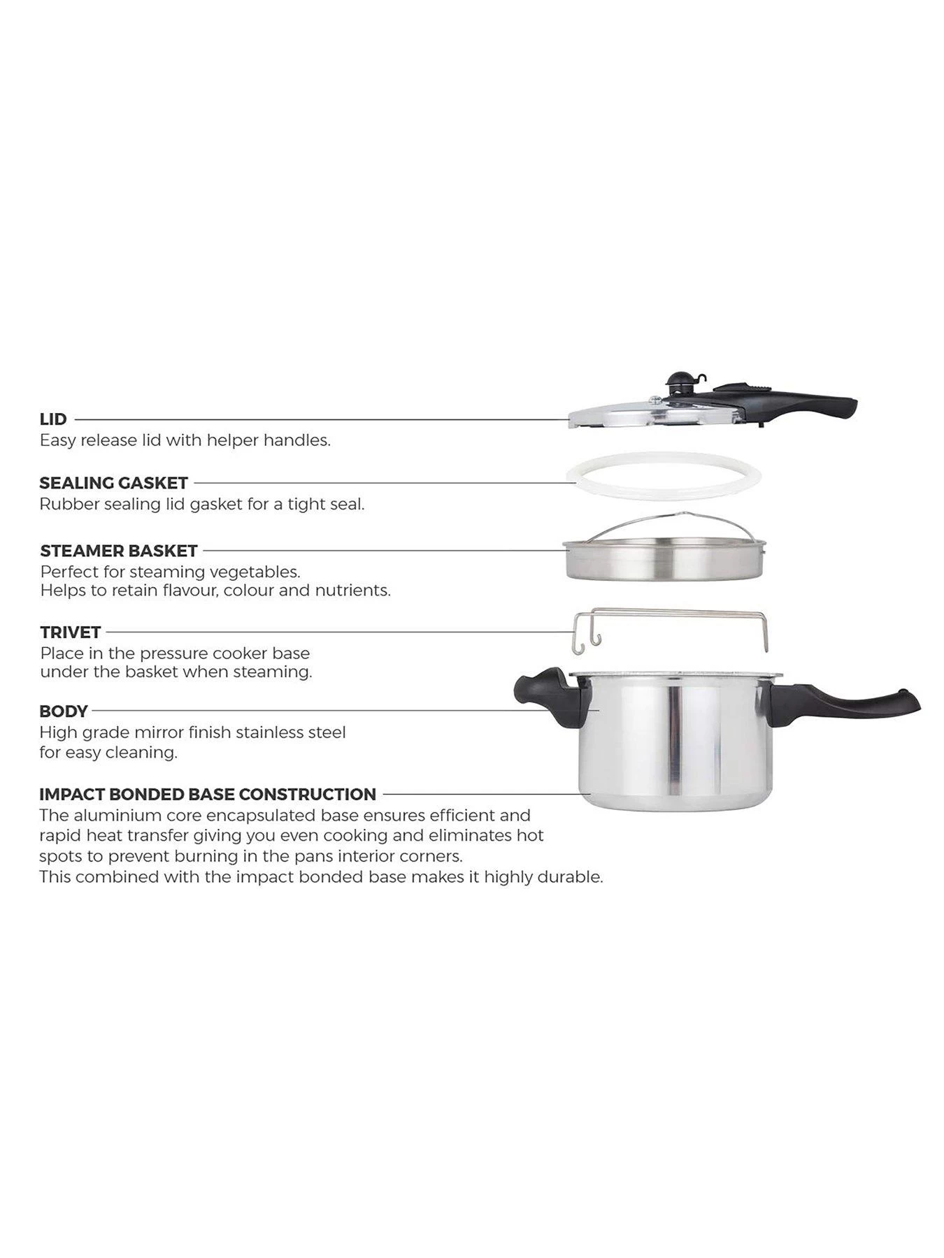 Tower 6l Hi Dome Aluminium Pressure Cooker 6 Tower 6l Hi Dome Aluminium Pressure Cooker - Image 4