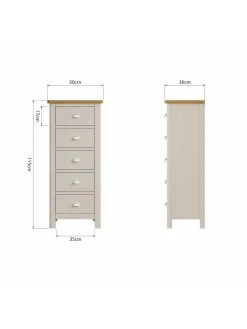 K-Interiors Fontana 5 Drawer Tall Boy 11 K-Interiors Fontana 5 Drawer Tall Boy -Home Comprehensive UCYMN SQ7 0000000311 GREY OAK DGy