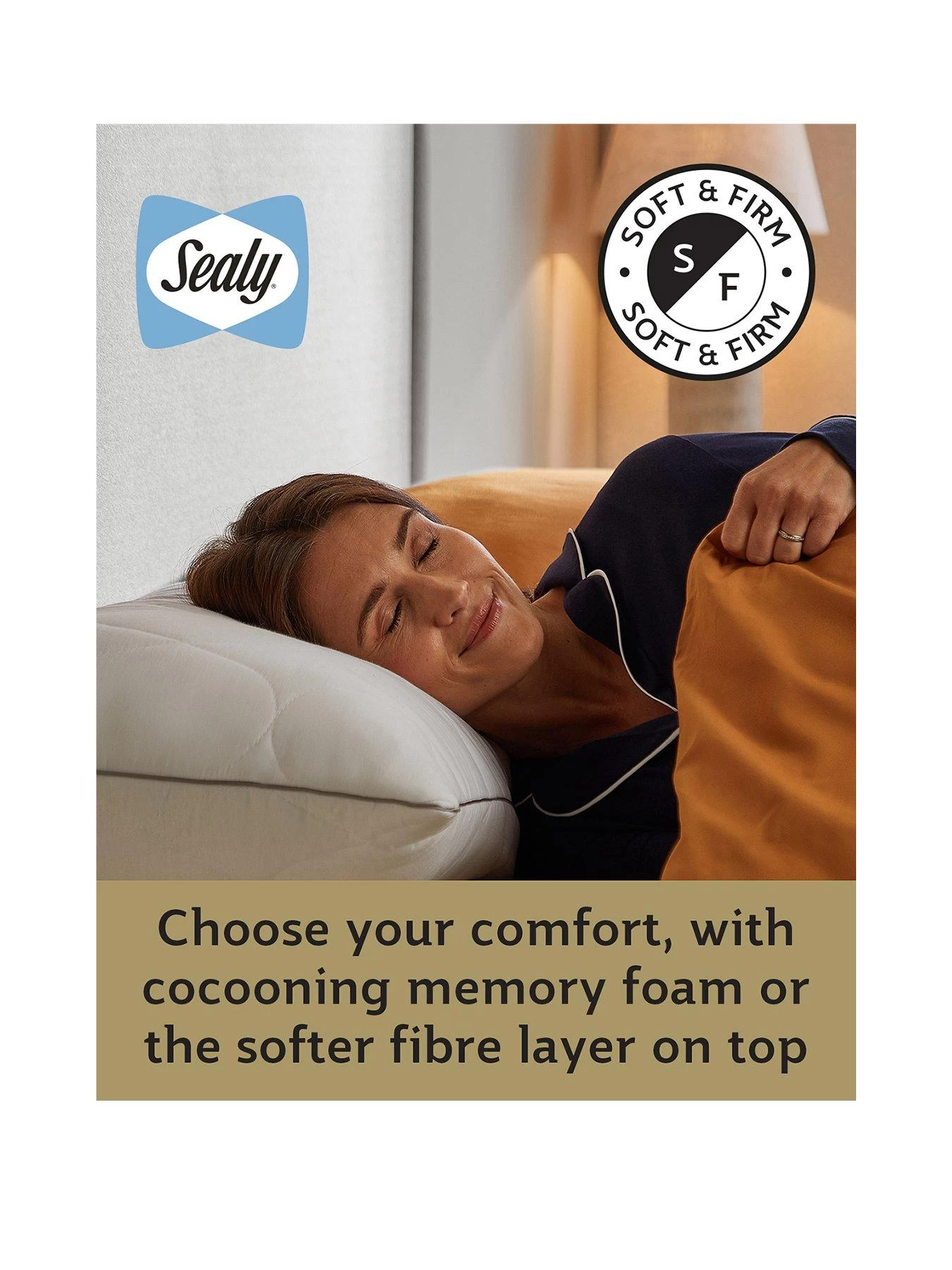 Sealy Dual Comfort Memory Foam Pillow - White 4 Sealy Dual Comfort Memory Foam Pillow - White - Image 2