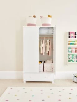 Great Little Trading Co. Lulworth 2 Door, 1 Drawer Kids Wardrobe - White 12 Great Little Trading Co. Lulworth 2 Door, 1 Drawer Kids Wardrobe - White -Home Comprehensive UDGPG SQ4 0000000013 WHITE SLd