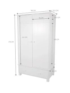 Great Little Trading Co. Lulworth 2 Door, 1 Drawer Kids Wardrobe - White 15 Great Little Trading Co. Lulworth 2 Door, 1 Drawer Kids Wardrobe - White -Home Comprehensive UDGPG SQ7 0000000013 WHITE DGy