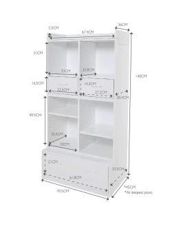 Great Little Trading Co. Alba Storage Set With Drawer -Home Comprehensive UDGPP SQ7 0000000013 WHITE DGy