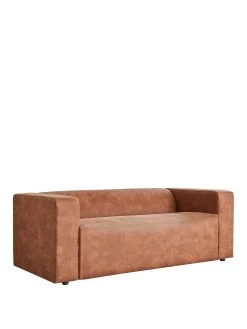 Very Home Clarkson Faux Leather 3 Seater Sofa - FSC® Certified -Home Comprehensive UENHG SQ4 0000000465 CHESTNUT SLa