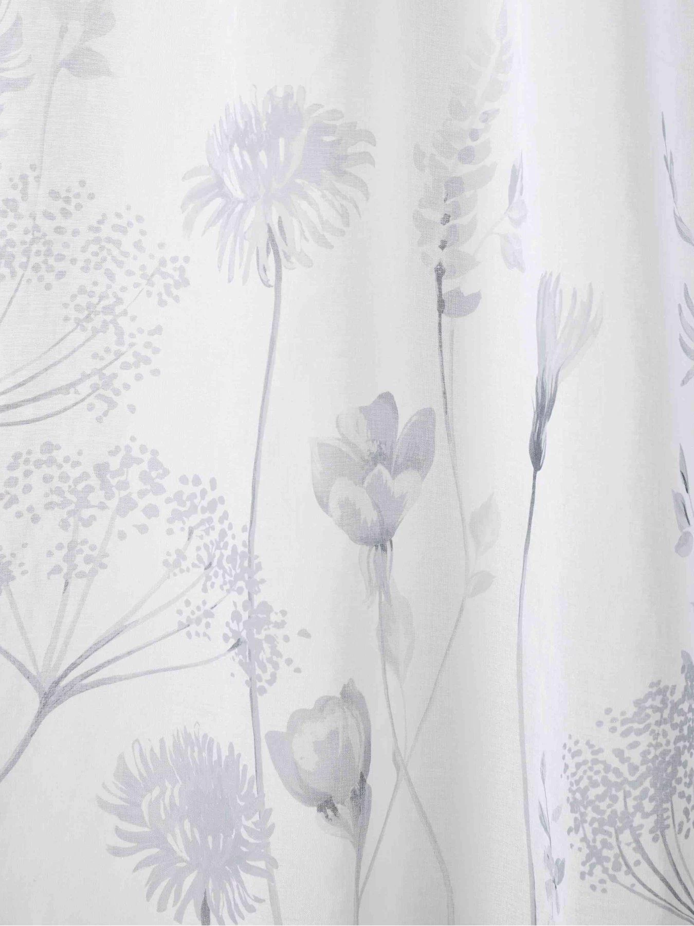 Catherine Lansfield Meadowsweet Floral Tab Top Sheer Curtain Panel - White 5 Catherine Lansfield Meadowsweet Floral Tab Top Sheer Curtain Panel - White - Image 3