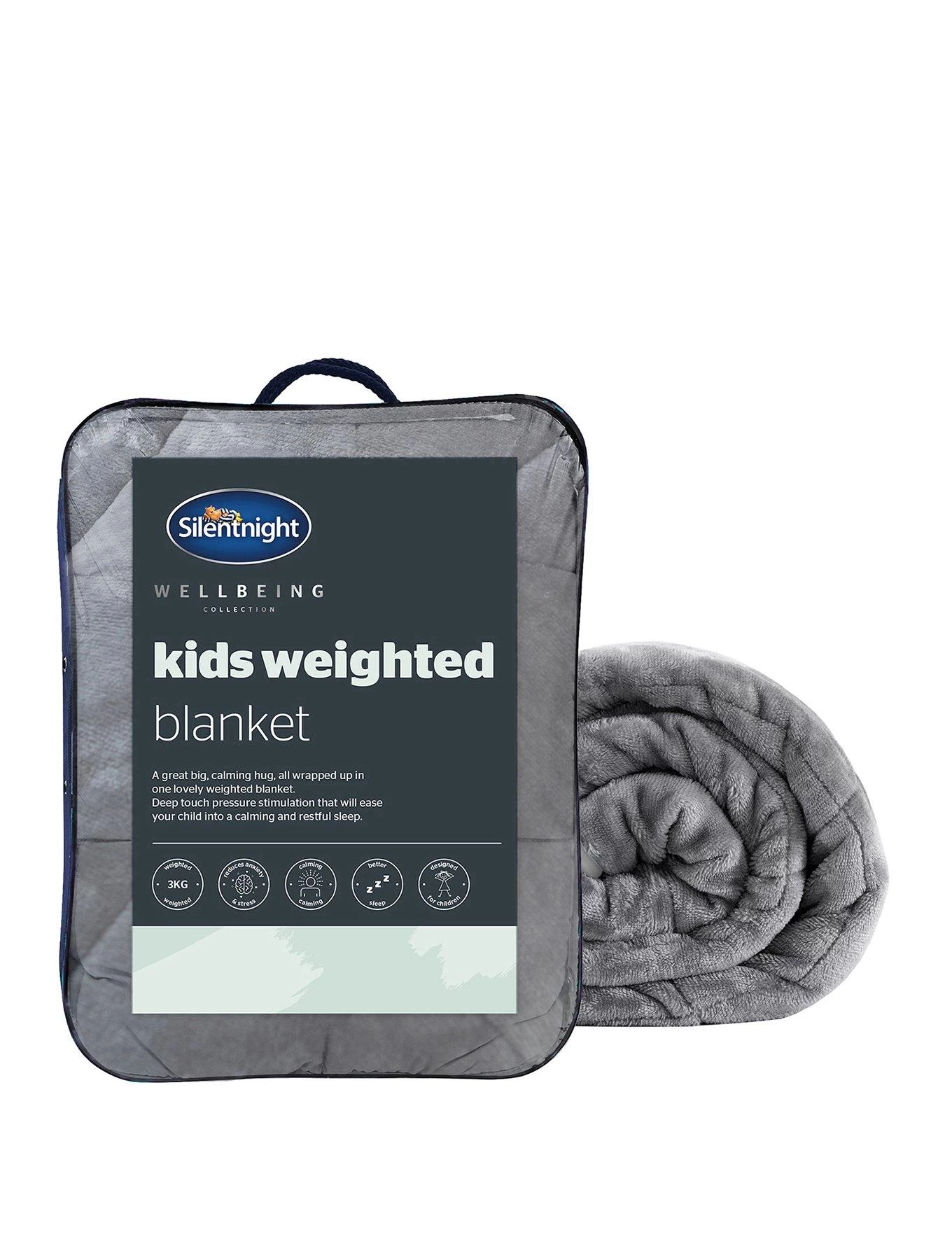 Silentnight Wellbeing Weighted Blanket 3kg - Grey 3 Silentnight Wellbeing Weighted Blanket 3kg - Grey