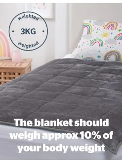 Silentnight Wellbeing Weighted Blanket 3kg - Grey 12 Silentnight Wellbeing Weighted Blanket 3kg - Grey -Home Comprehensive UJUJK SQ5 0000000005 GREY SLd3