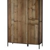 LPD Furniture Hoxton 4 Door, 1 Drawer Wardrobe -Home Comprehensive UM3A3 SQ1 0000004181 OAK BLACK SLf