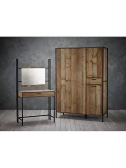 LPD Furniture Hoxton 4 Door, 1 Drawer Wardrobe -Home Comprehensive UM3A3 SQ5 0000004181 OAK BLACK SLd1